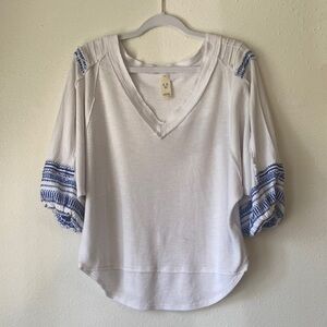 Free People We The Free Bubble Tee V Neck Large